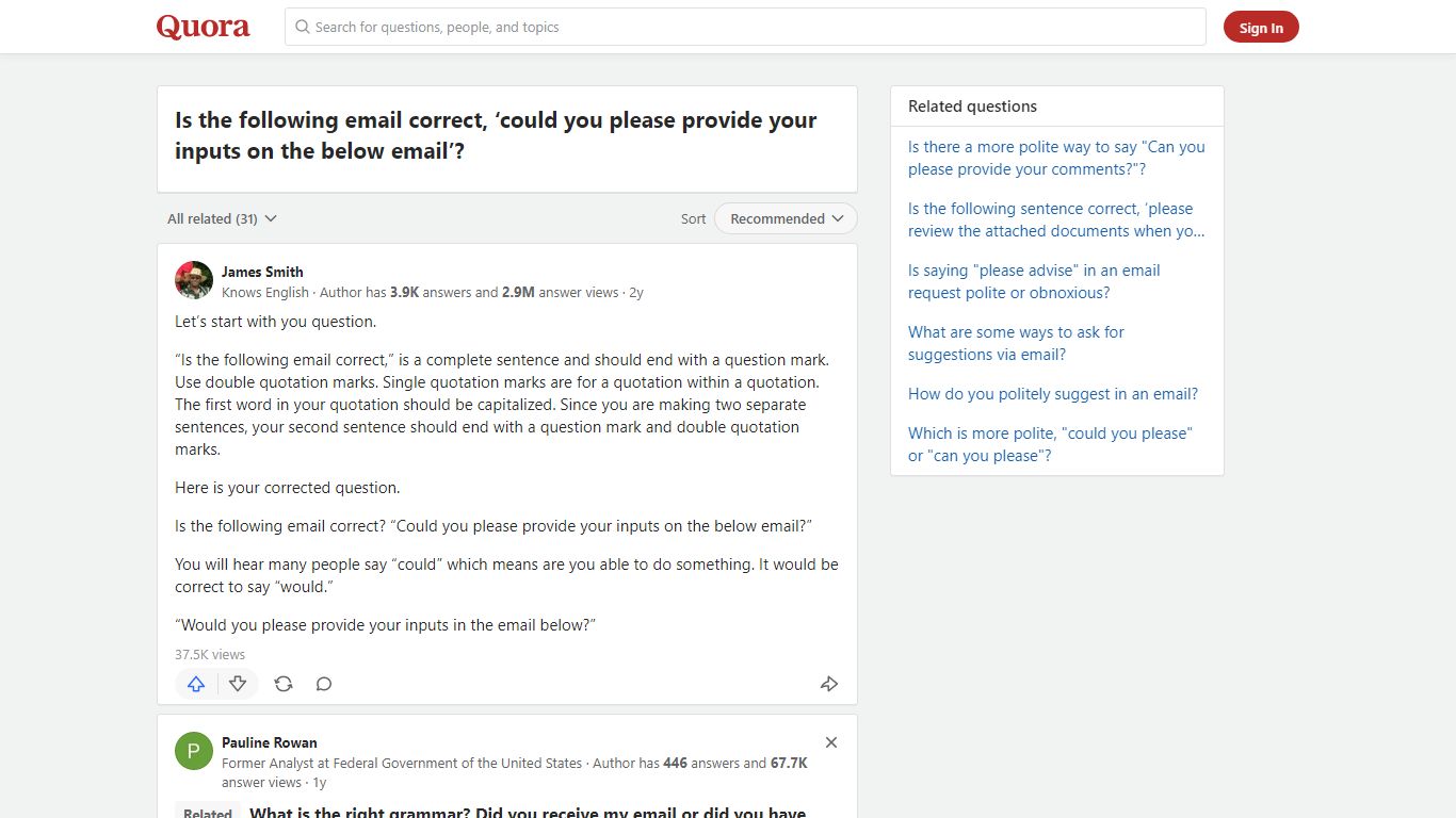 Is the following email correct, ‘could you please provide ... - Quora