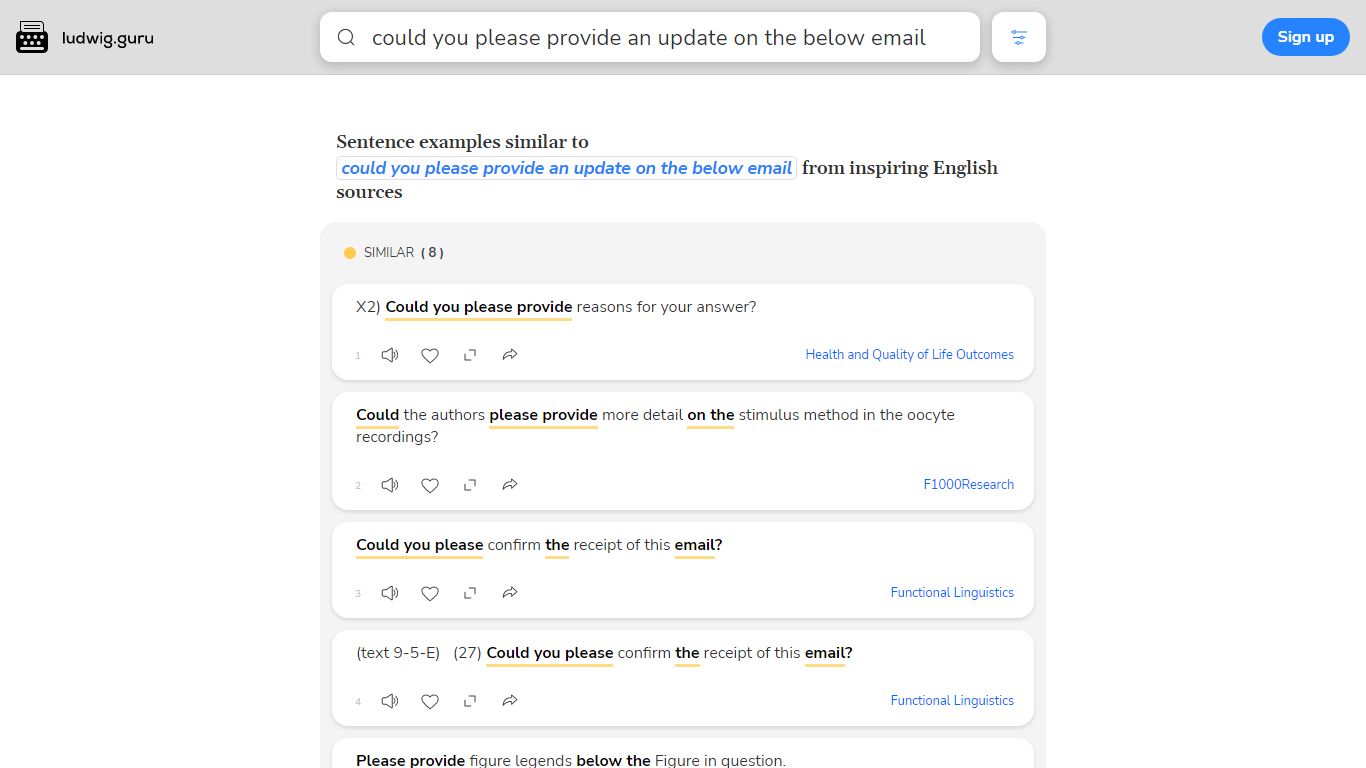 could you please provide an update on the below email | English ...